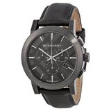 Burberry The City Black Dial Black Leather Strap Watch for Men - BU9364