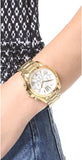 Michael Kors Bradshaw Chronograph White Dial Gold Steel Strap Watch For Women - MK6266