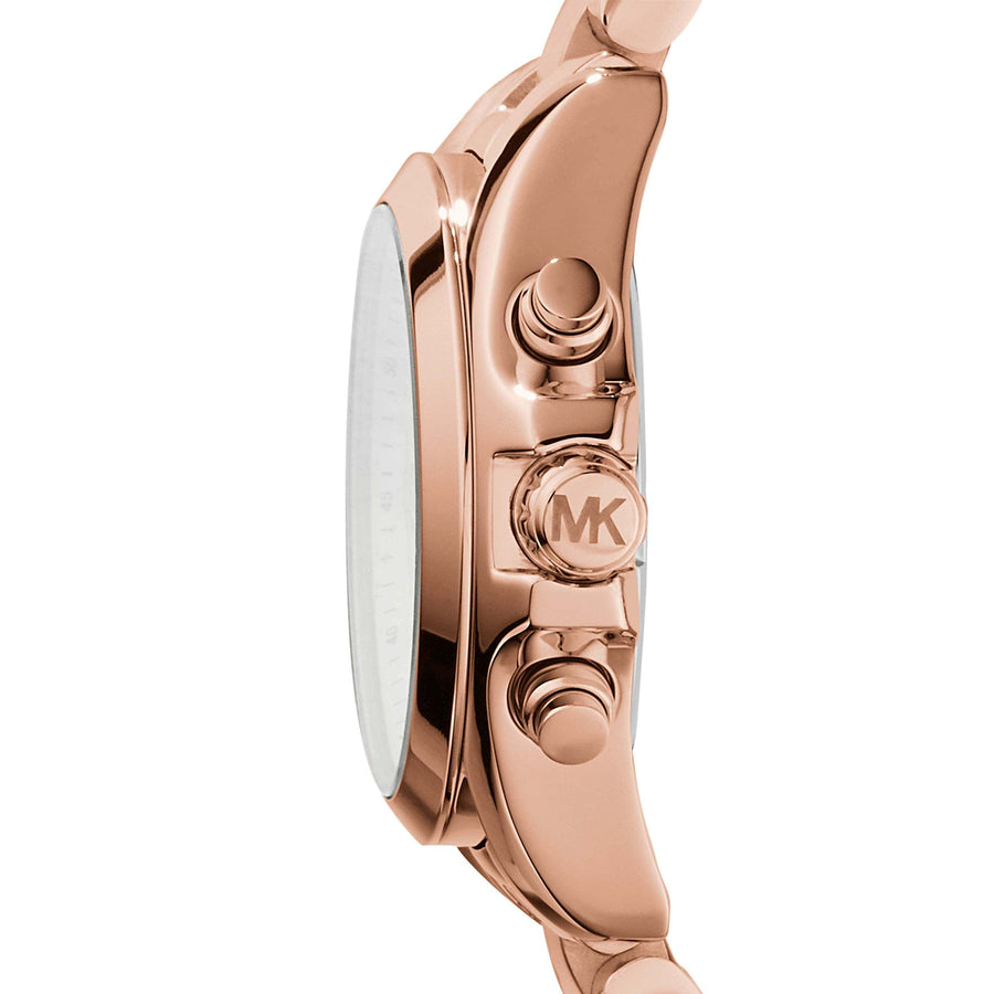 Michael Kors Bradshaw Chronograph Rose Gold Dial Rose Gold Steel Strap Watch for Women - MK5799