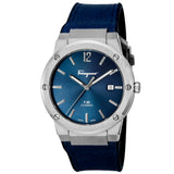 Salvatore Ferragamo F-80 Classics Blue Dial Blue Leather Strap Watch for Men - SFDT00719