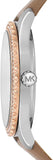 Michael Kors Layton Mother of Pearl White Dial Brown Leather Strap Watch For Women - MK2910