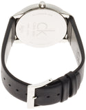 Calvin Klein Minimalist White Dial Black Leather Strap Watch for Men - K3M211C6