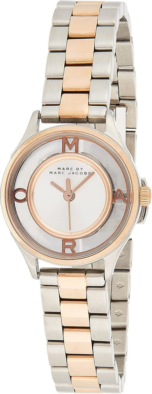 Marc Jacobs Tether Transparent White Dial Two Tone Steel Strap Watch for Women - MBM3418