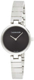 Calvin Klein Authentic Black Dial Silver Steel Strap Watch for Women - K8G23141