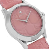 Gucci G Timeless Quartz Candy Pink Dial Pink Leather Strap Watch For Women - YA1264030