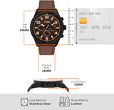 Fossil Brox Multifunction Brown Dial Brown Leather Strap Watch for Men - BQ2802