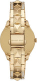 Michael Kors Runway Mercer Crystals Silver Dial Gold Steel Strap Watch For Women - MK6715