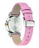 Versace V-Motif Silver Dial Pink Leather Strap Watch for Women - VERE00118