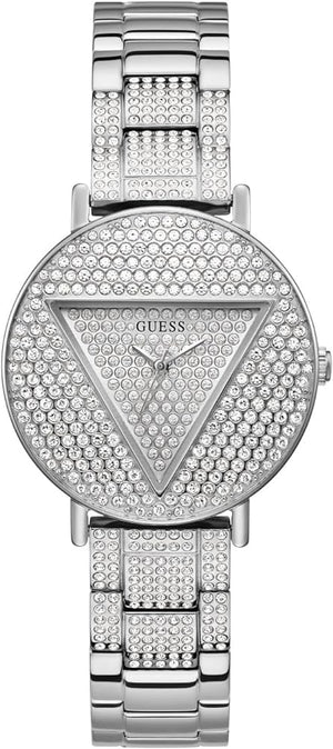 Guess Trend Diamonds Silver Dial Silver Steel Strap Watch for Women - GW0512L1