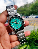 Seiko 5 Sports SKX Midi Automatic Teal Dial Silver Steel Strap Watch For Men - SRPK33K1