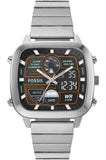 Fossil Retro Analog-Digital Black Dial Silver Steel Strap Watch for Men - FS5890