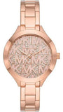 Michael Kors Slim Runway Rose Gold Dial Rose Gold Steel Strap Watch for Women - MK4658