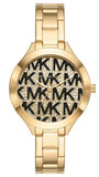 Michael Kors Slim Runway Crystals Gold Dial Gold Steel Strap Watch for Women - MK4659