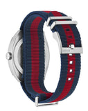 Gucci GG2570 Quartz Blue Dial Blue & Red Nylon Strap Watch For Men - YA142304