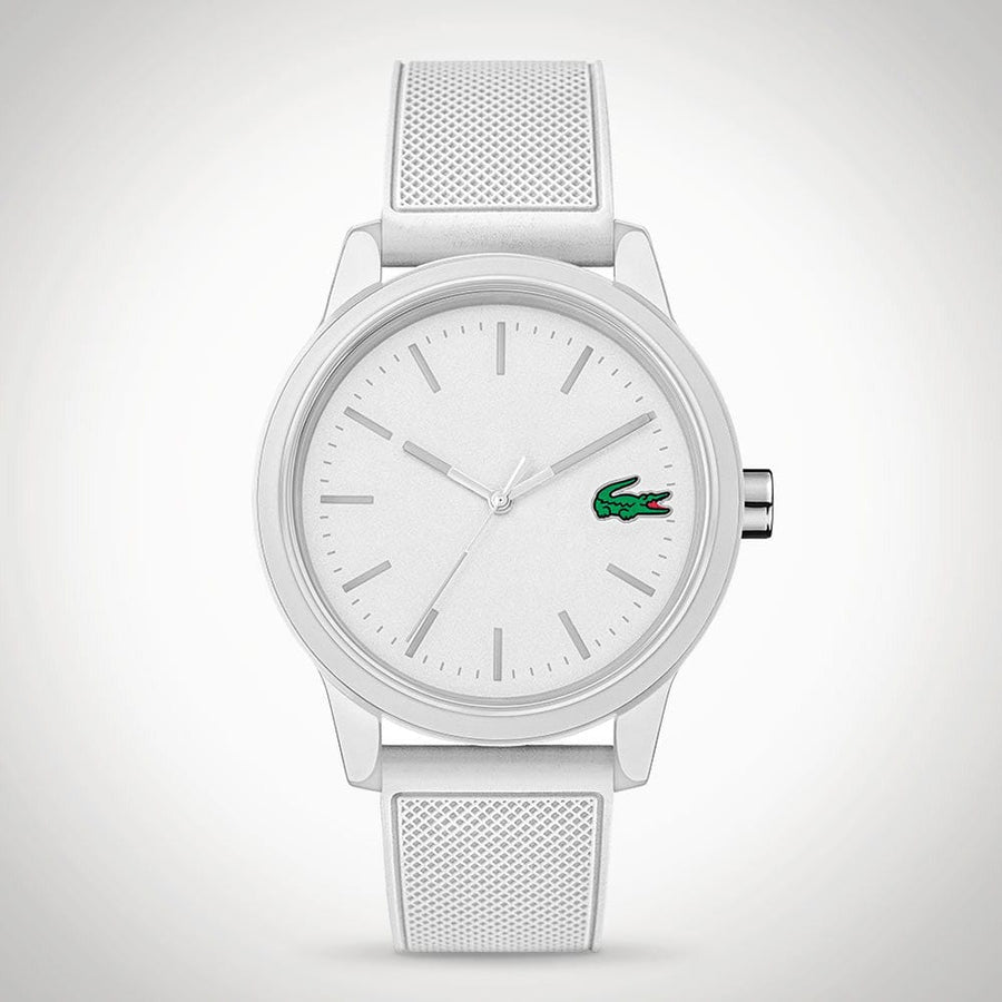 Lacoste 12.12 White Dial White Silicon Strap Watch for Men - 2010984