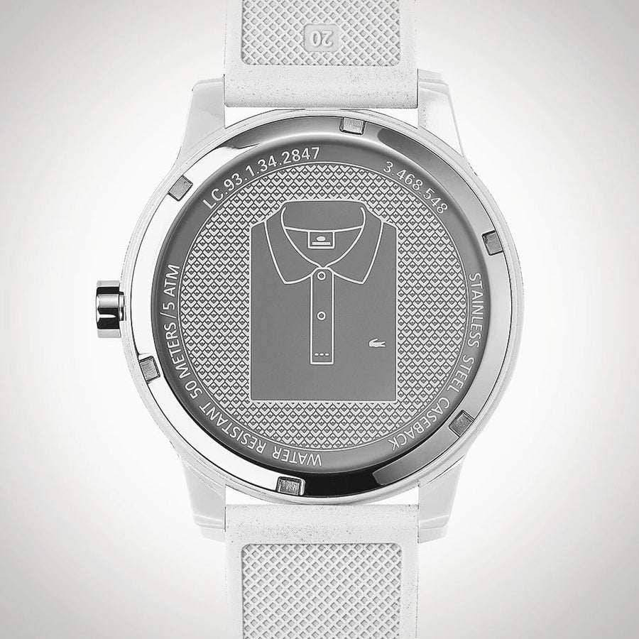 Lacoste 12.12 White Dial White Silicon Strap Watch for Men - 2010984