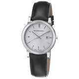 Burberry The City White Dial Black Leather Strap Watch for Men - BU9008