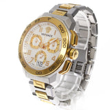 Versace Dylos Chronograph Silver Dial Two Tone Steel Strap Watch for Men - VQC030015