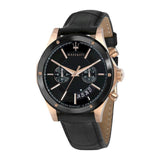 Maserati Circuito Black Dial Black Leather Strap Watch For Men - R8871627001