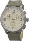 Tissot T Sport Chrono XL Beige Dial Green Nylon Strap Watch for Men - T116.617.37.267.00