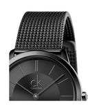 Calvin Klein Minimal Black Dial Black Mesh Bracelet Watch for Men - K3M224B1