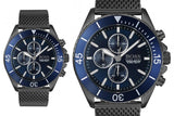 Hugo Boss Ocean Edition Blue Dial Black Mesh Bracelet Watch for Men - 1513702