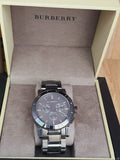 Burberry The City Grey Dial Gunmetal Grey Steel Strap Watch for Men - BU9381