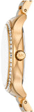 Michael Kors Sage Three-Hand Mother of Pearl White Dial Gold Steel Strap Watch for Women - MK4805