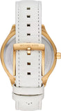 Michael Kors Sage Three-Hand Mother of Pearl White Dial White Leather Strap Watch for Women - MK4818