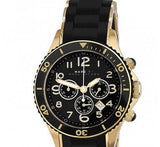 Marc Jacobs Rock Chronograph Black Dial Black Silicone Stainless Steel Strap Watch for Women - MBM2552