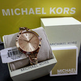 Michael Kors Slim Runway Rose Gold Dial Rose Gold Steel Strap Watch for Women - MK3223