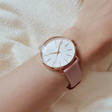 Michael Kors Pyper Quartz White Dial Pink Leather Strap Watch For Women - MK2741