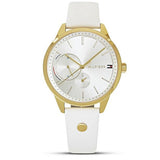 Tommy Hilfiger Brooklyn Quartz White Dial White Leather Strap Watch for Women - 1782018