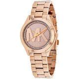 Michael Kors Slim Runway Rose Gold Dial Rose Gold Steel Strap Watch for Women - MK3549