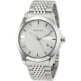 Gucci G Timeless Silver Dial Silver Steel Strap Watch For Men - YA126401
