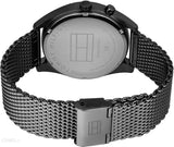 Tommy Hilfiger Deacon Multifunction Black Dial Black Mesh Bracelet Watch for Men - 1791546