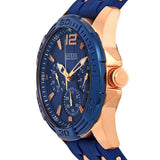 Guess Oasis Blue Dial Blue & Rose Gold Stainless Steel Strap Watch For Men - W0366G4