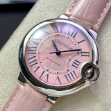 Cartier Ballon Bleu De Cartier Pink Dial Pink Leather Strap Watch for Women - WSBB0007