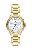 Tommy Hilfiger Claudia White Dial Gold Steel Strap Watch for Women - 1781742