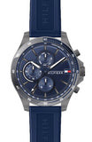 Tommy Hilfiger Bank Blue Dial Blue Rubber Strap Watch for Men - 1791721