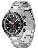 Hugo Boss Energy Chronograph Black Dial Silver Steel Strap Watch For Men - 1513971