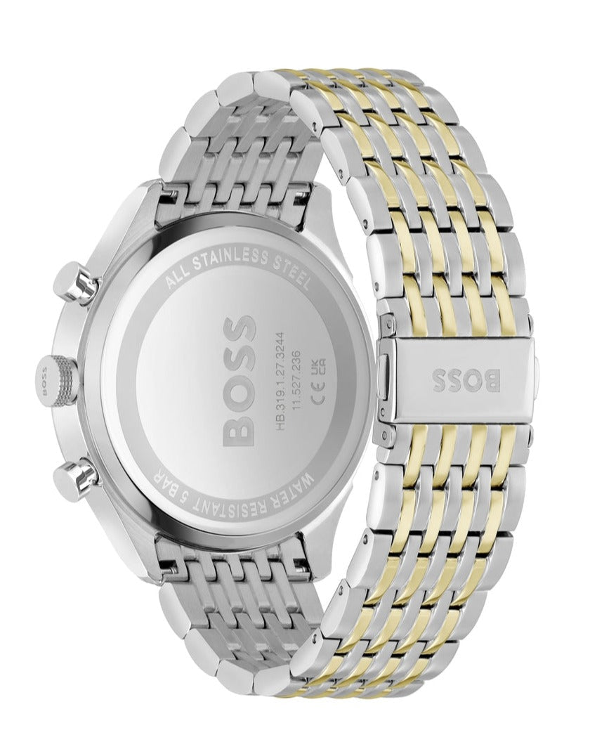 Hugo Boss Gregor Chronograph Green Dial Two Tone Steel Strap Watch For Men - 1514081
