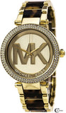 Michael Kors Parker Chronograph Gold Dial Two Tone Steel Strap Watch for Women - MK6109