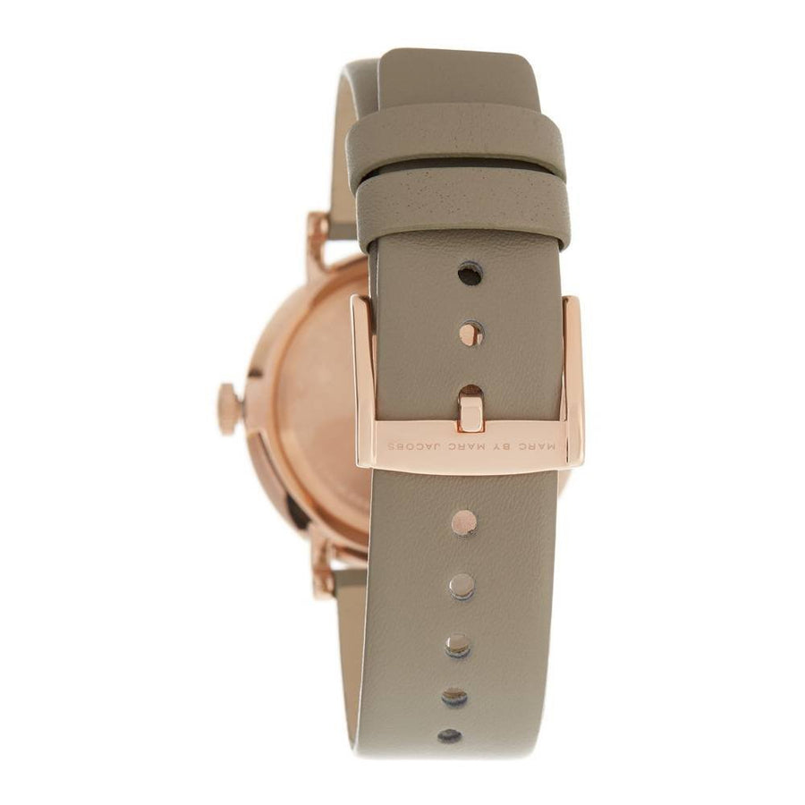 Marc Jacobs Baker Rose Gold Dial Grey Leather Strap Watch for Women - MBM1400