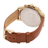 Tommy Hilfiger Claudia Rose Gold Dial Brown Leather Strap Watch for Women - 1781818