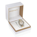 Versace Greca Action Chronograph Quartz Silver Dial Two Tone Steel Strap Watch for Men - VE3J00522