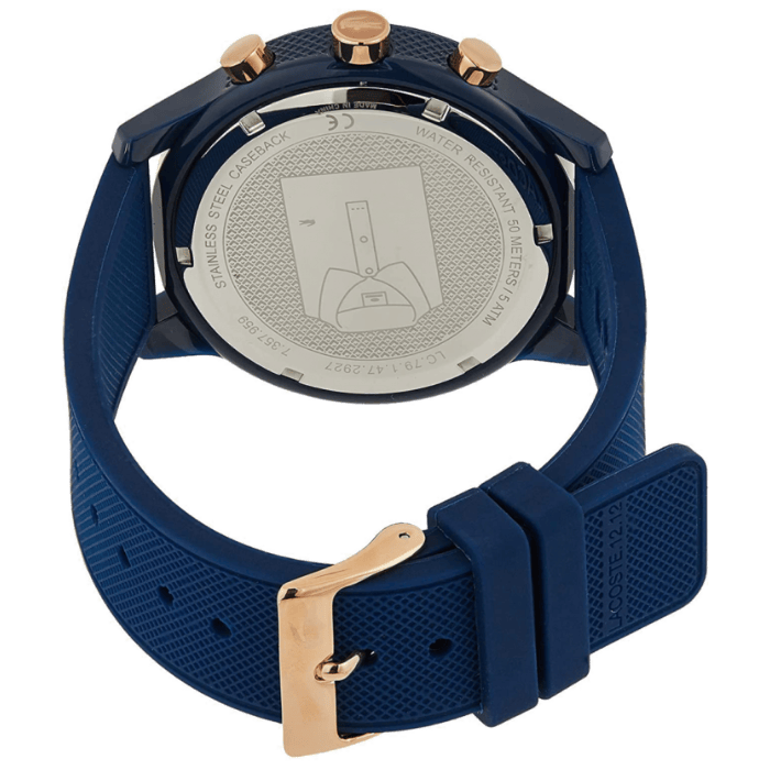 Lacoste 12.12 Blue Dial Blue Silicon Strap Watch for Men - 2011013