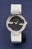 Gucci Interlocking G Quartz Black Dial Black Steel Strap Watch For Women - YA133502