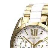 Michael Kors Bradshaw Chronograph White Dial Two Tone Steel Strap Watch For Women - MK5743