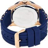 Guess Oasis Blue Dial Blue & Rose Gold Stainless Steel Strap Watch For Men - W0366G4